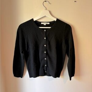 Boden black cashmere cropped cardigan
